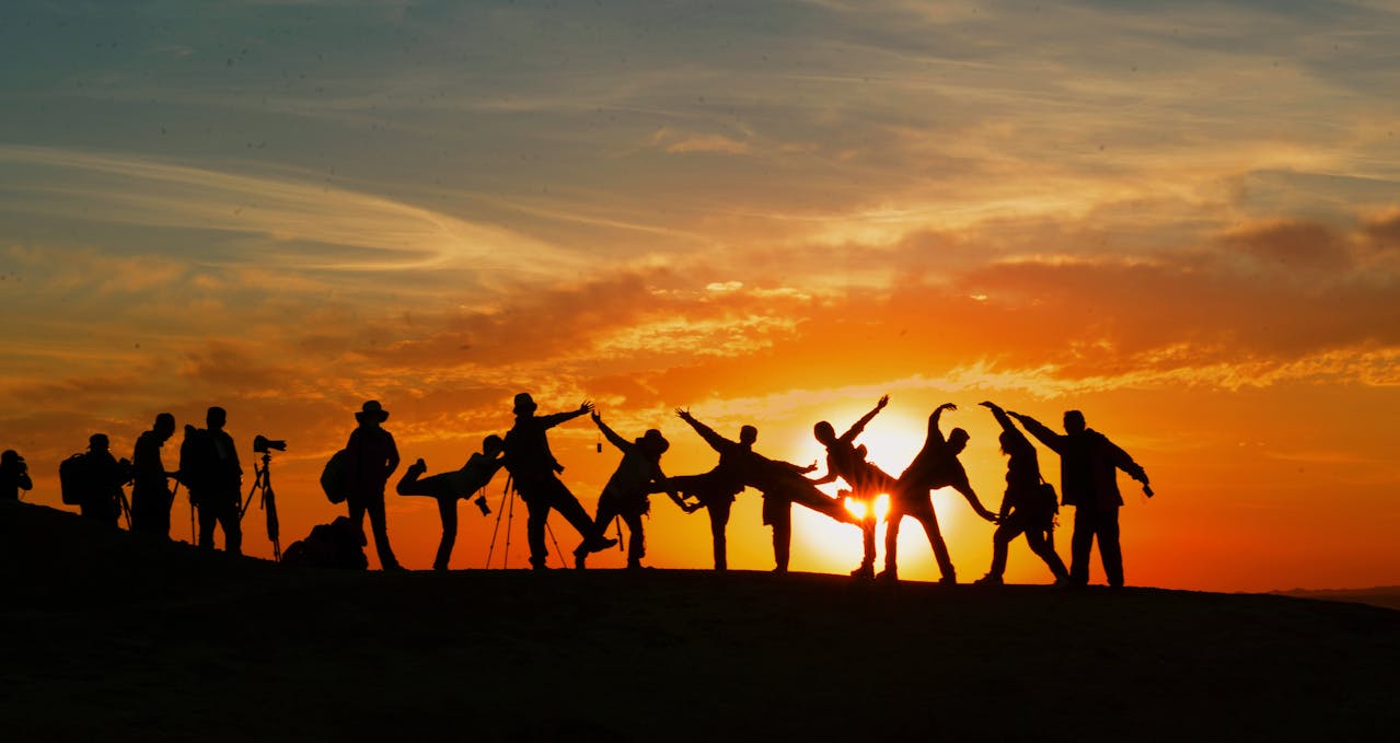 sunset group photo